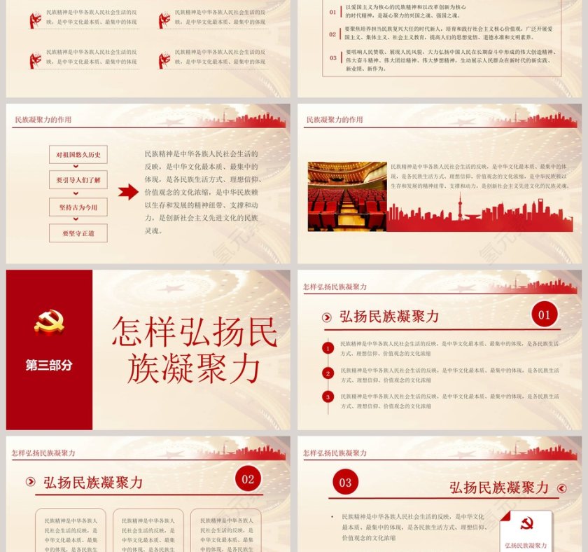 民族精神专题党课PPT模板第3张