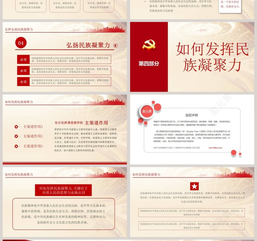 民族精神专题党课PPT模板第4张