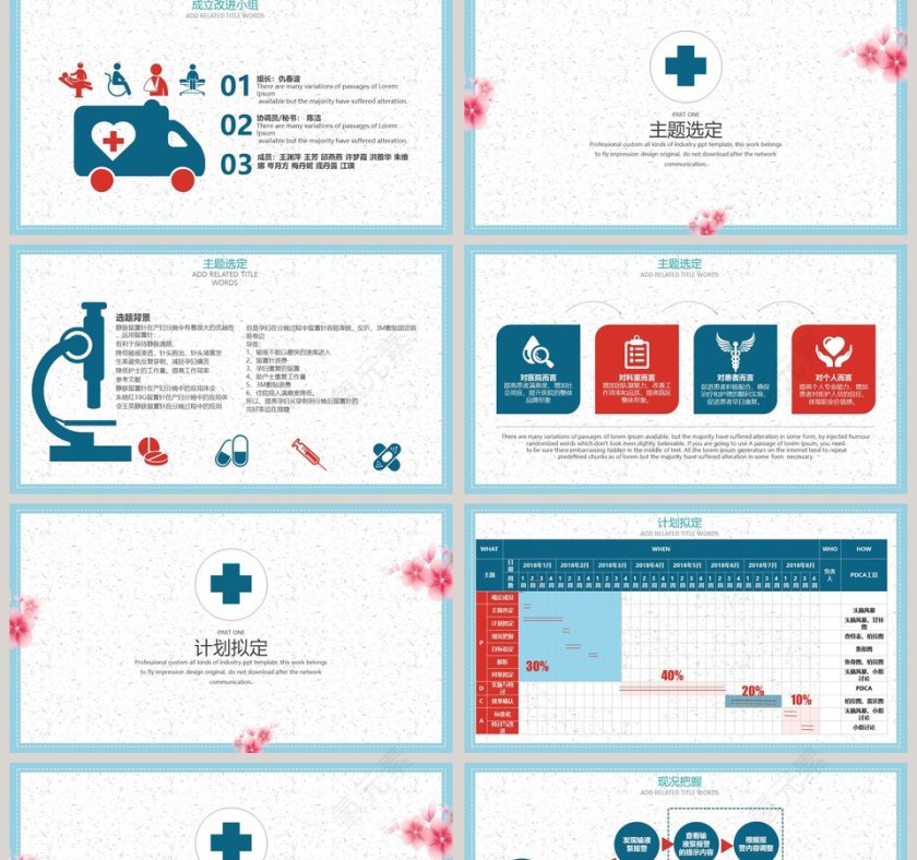 大气扁平风医疗手术项目汇报PPT模板第2张