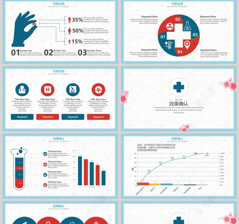 大气扁平风医疗手术项目汇报PPT模板第5张