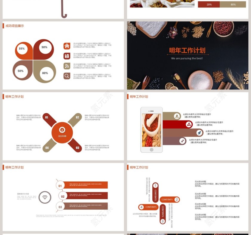 食品健康总结计划PPT模板第4张