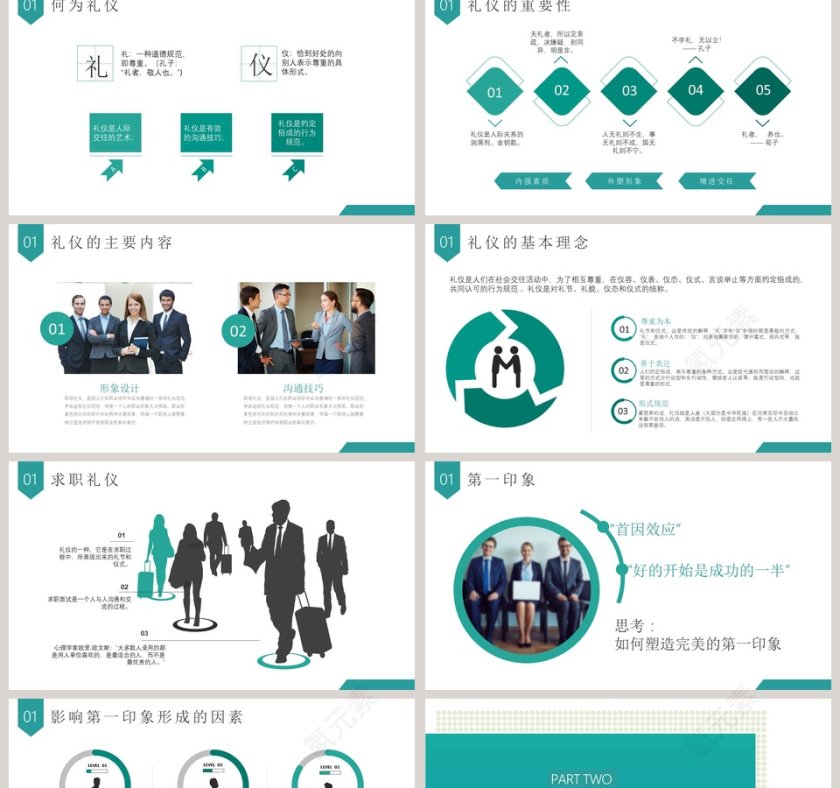 简约大气求职基本礼仪培训PPT模板第2张