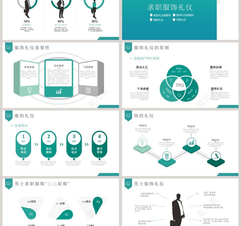 简约大气求职基本礼仪培训PPT模板第3张