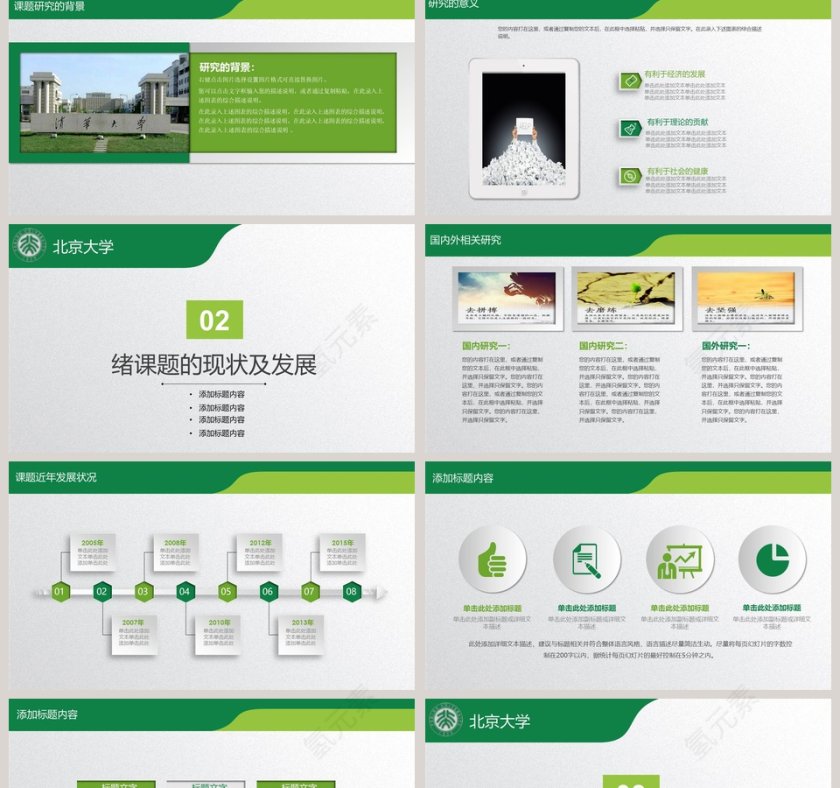 绿色简约毕业答辩开题报告PPT模板第2张