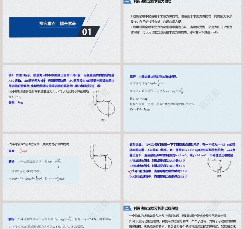 专题强化利用动能定理分析变力及PPT模板应用第2张