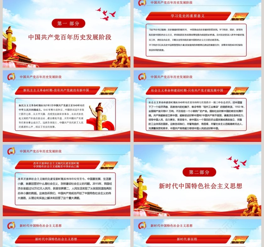 光辉的历程庆祝建党100周年党员学习PPT模板第2张