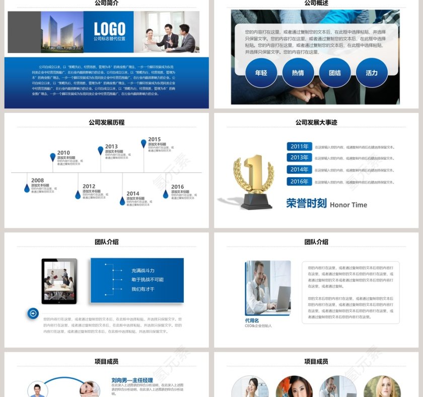 蓝色大气商务风公司介绍产品宣传PPT模板第2张
