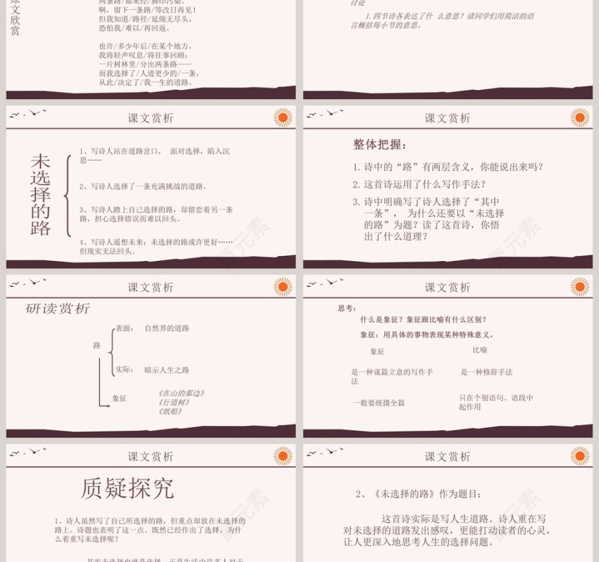 语文课件范本PPT-未选择的路第3张