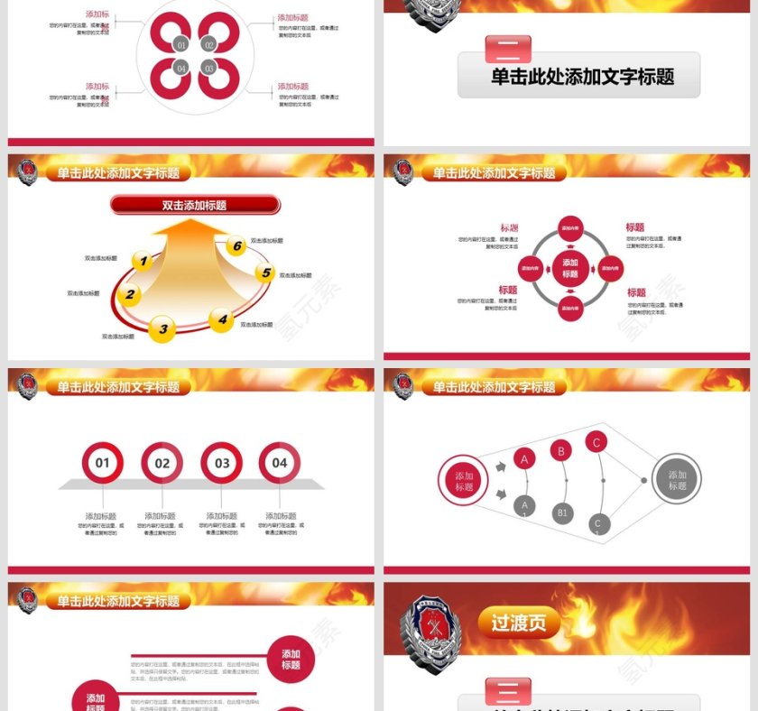 消防工作年终汇报PPT模板消防安全PPT第3张