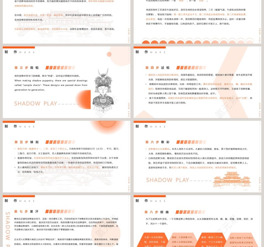 中国传统文化皮影PPT模板第3张