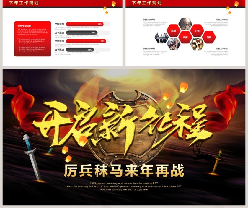 工作总结暨年会颁奖PPT第5张