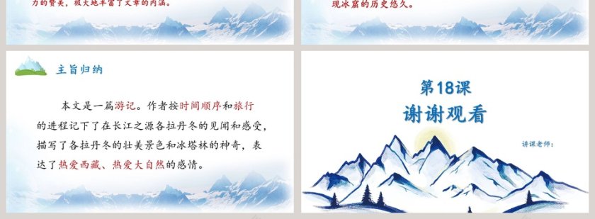 八年级语文课件《在长江源头各拉丹冬》PPT第4张