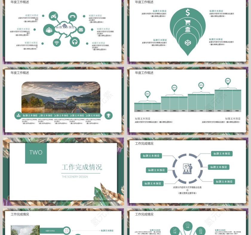 绿色简约清新工作汇报ppt第2张