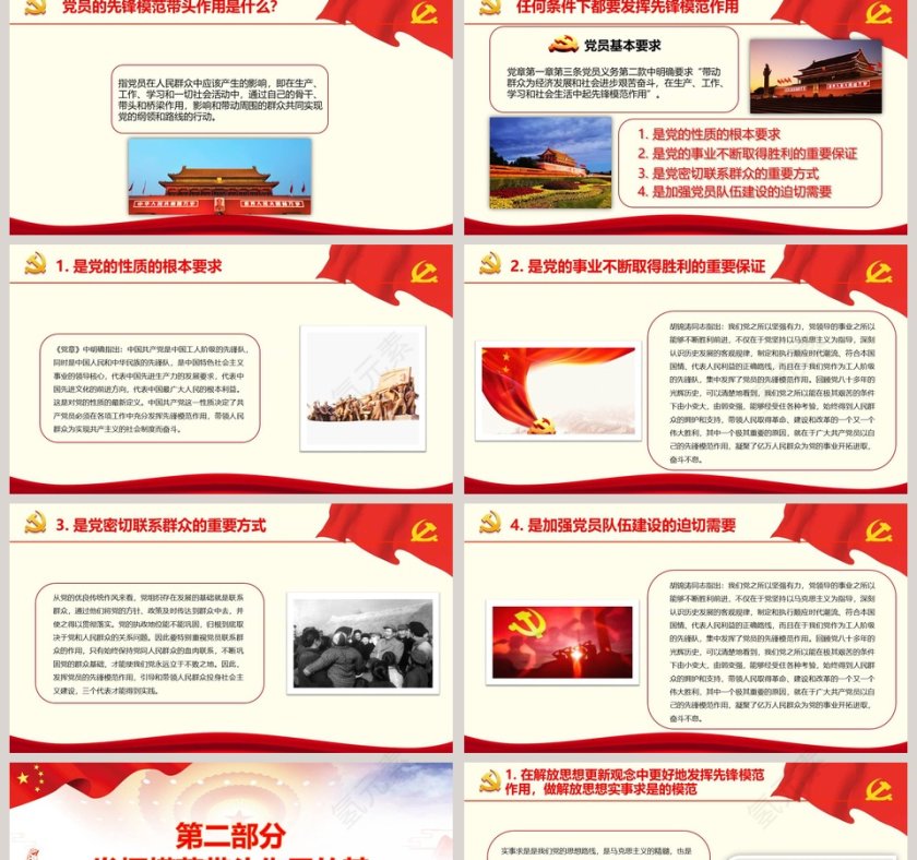 发挥共产党员先锋模范带头作用PPT模板第2张