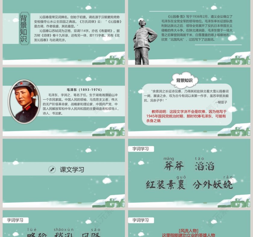 初中语文课件PPT《沁园春·雪 》   第2张
