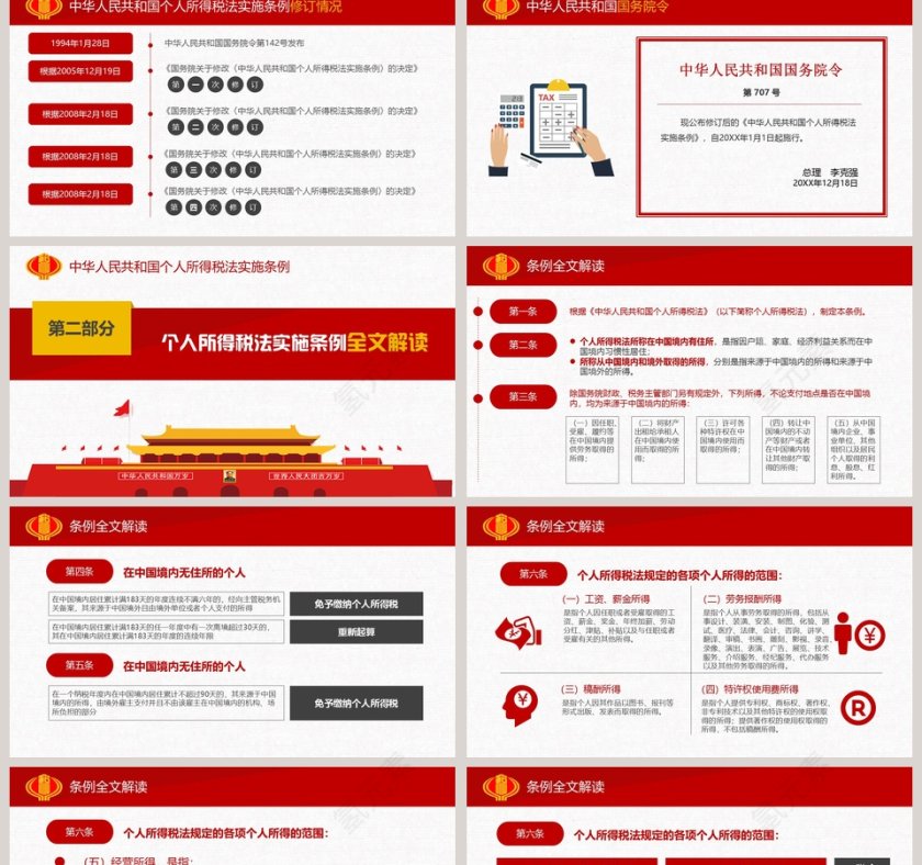 全面解读中华人民共和国个人所得税法实施条例个人所得税PPT模板第2张