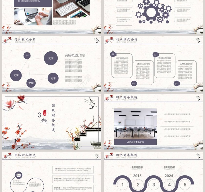 中国风复古商业融资计划书ppt模板第3张