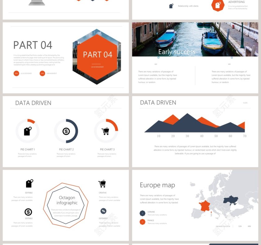 欧美商务总结汇报PPT模板第4张