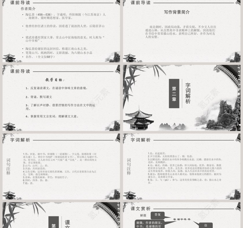 初中语文课件PPT《答谢中书书 》 第2张