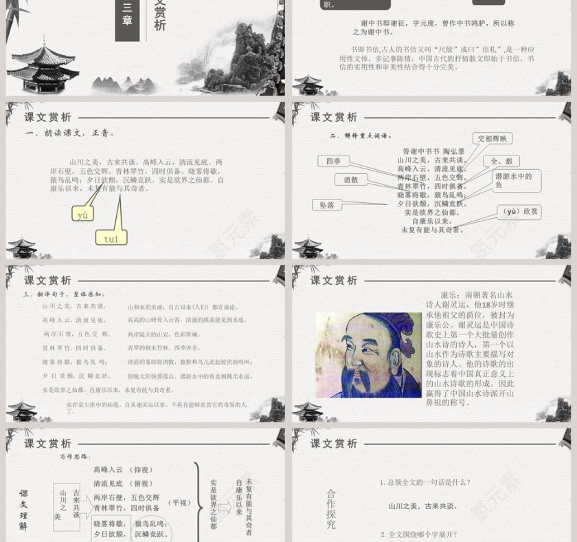 初中语文课件PPT《答谢中书书 》 第3张