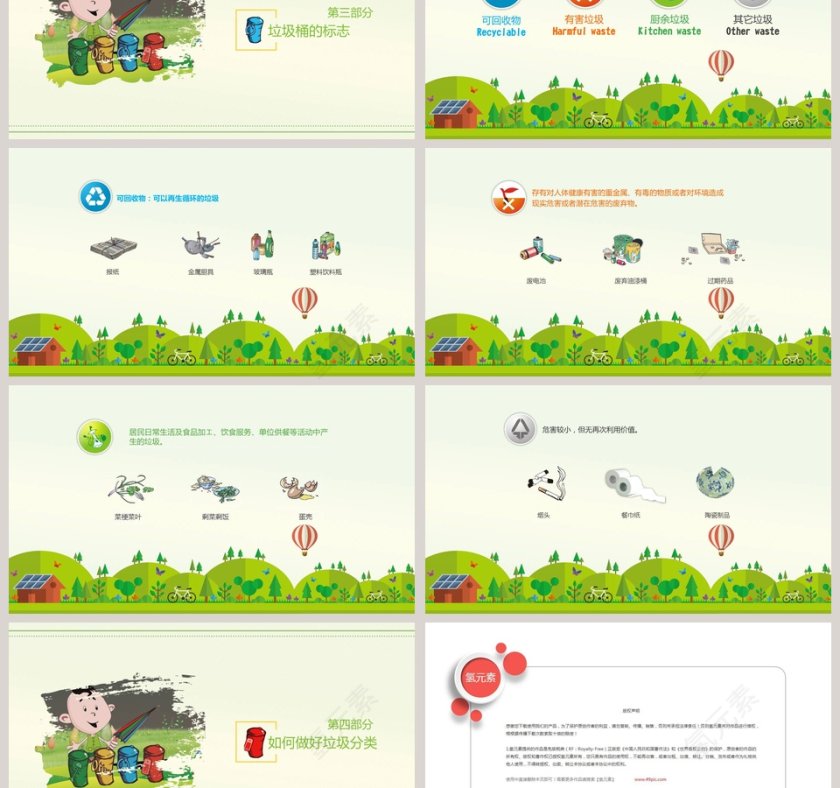 垃圾分类从我做起环境保护主题班会PPT模板垃圾分类环保ppt第3张