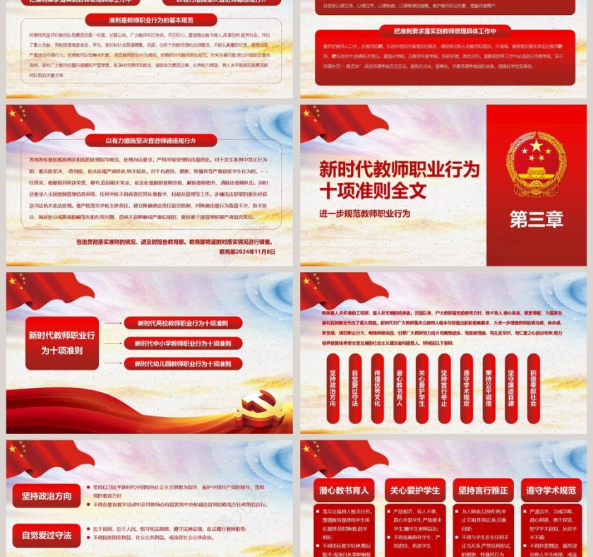 新时代教师职业行为十项准则ppt第3张