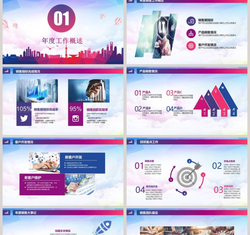 销售工作总结方案PPT模板第2张