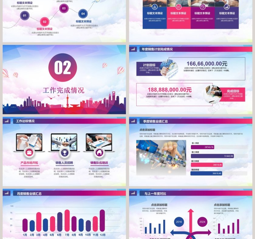 销售工作总结方案PPT模板第3张