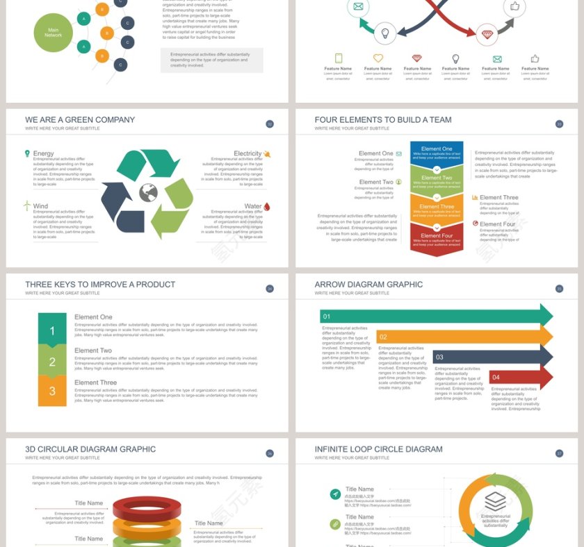 简约欧美风年度计划总结汇报PPT模板第6张
