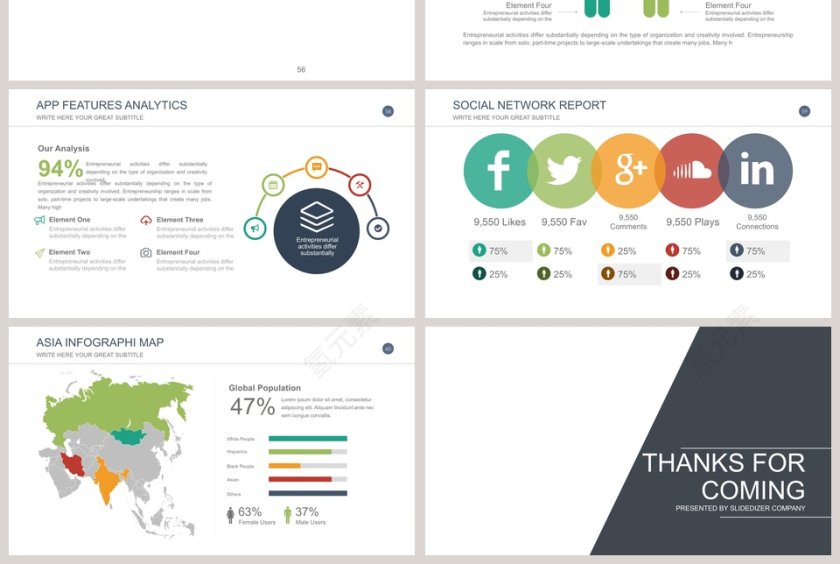 简约欧美风年度计划总结汇报PPT模板第10张