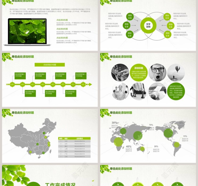 2019清新绿色商务PPT模板第2张