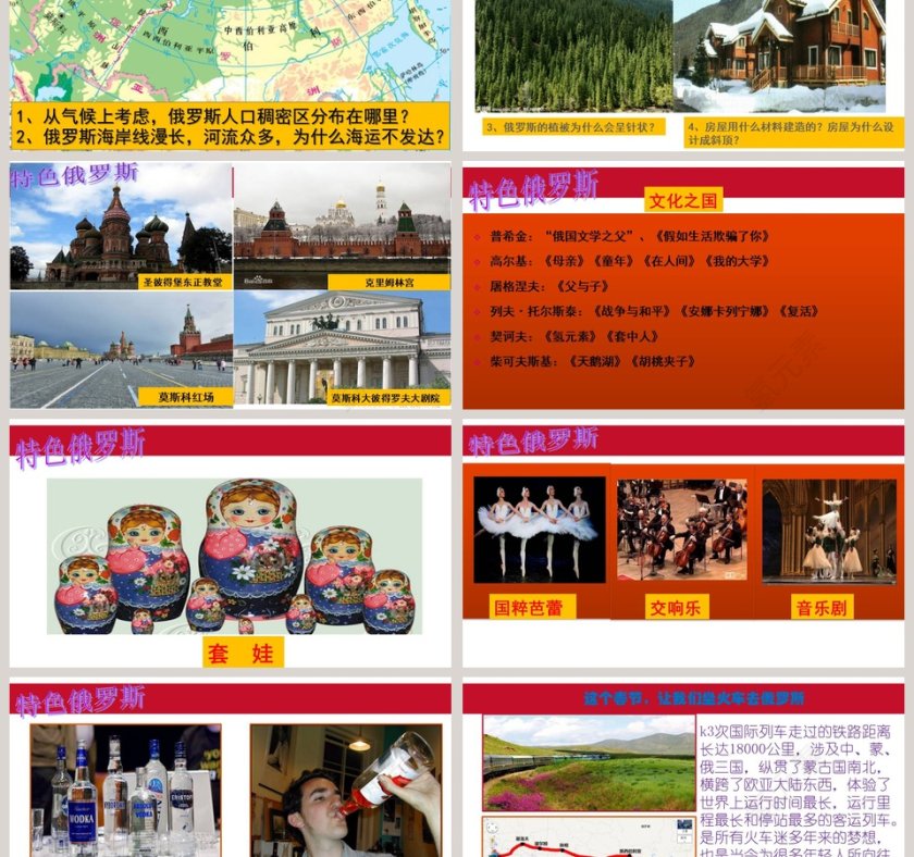世界上最大的国家俄罗斯PPT模板下载第3张