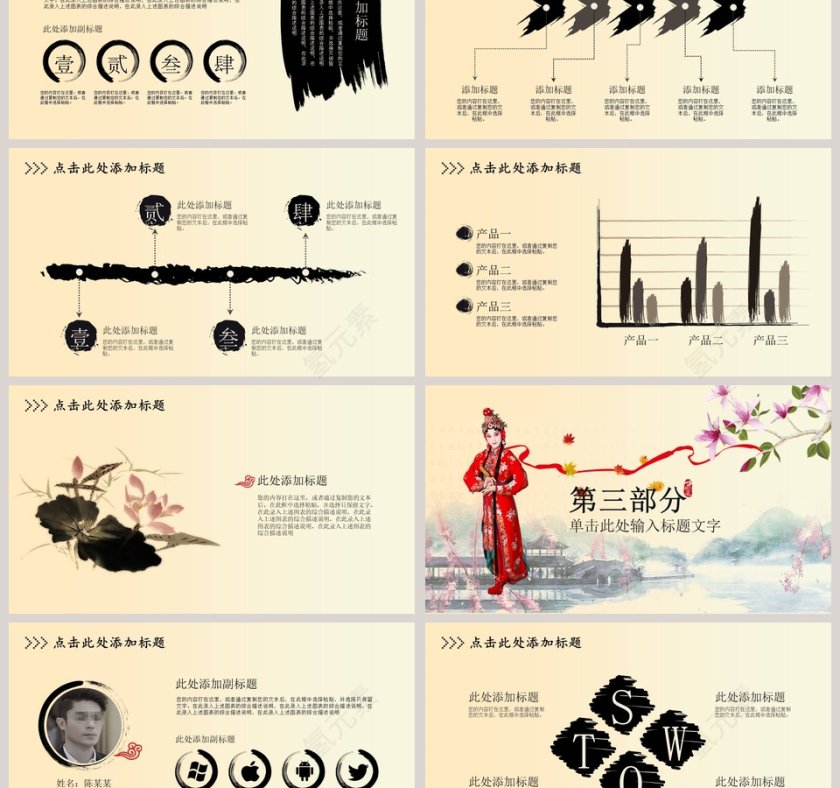 中国国粹京剧文化ppt工作总结ppt模板第3张