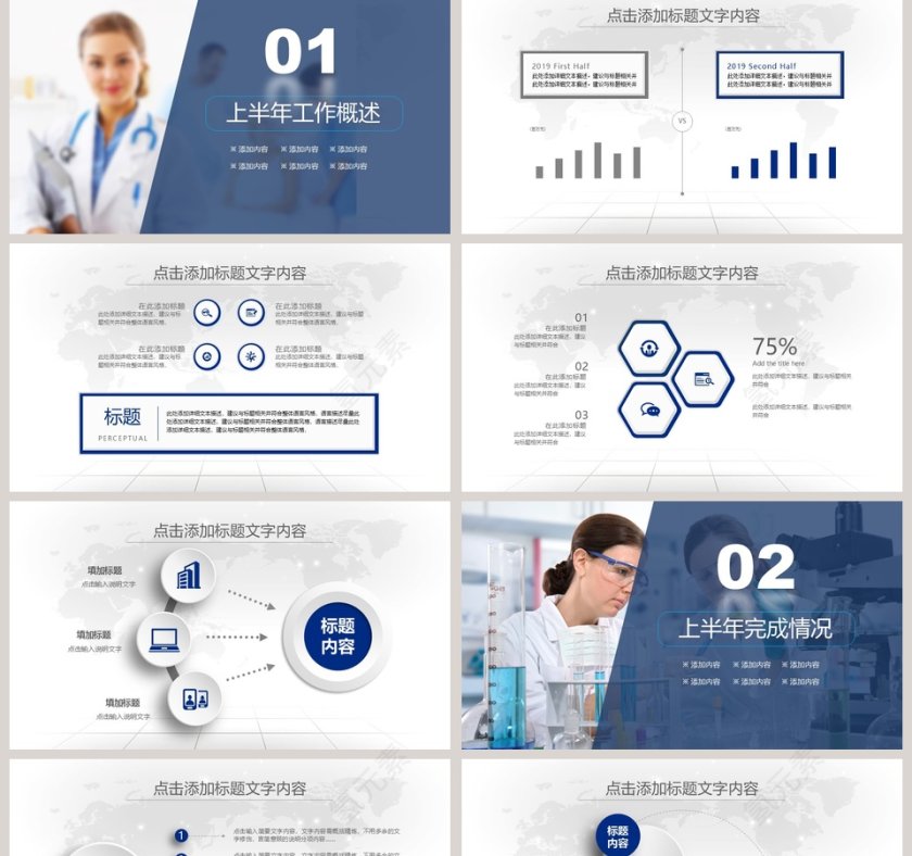 医疗行业工作汇报PPT模板第2张