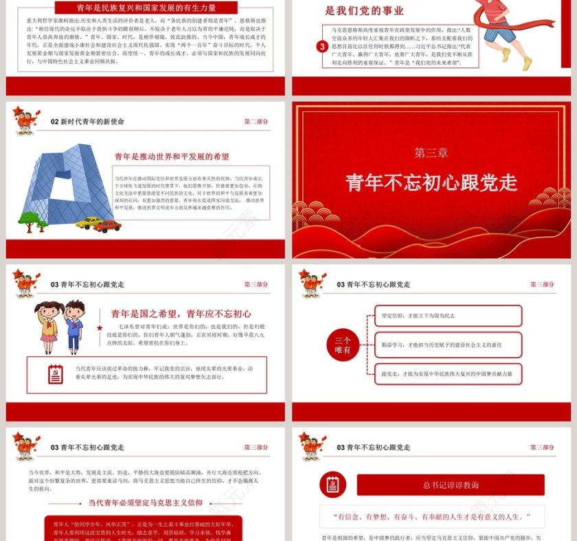 深入学习贯彻新时代新使命共青团课PPT模板第3张