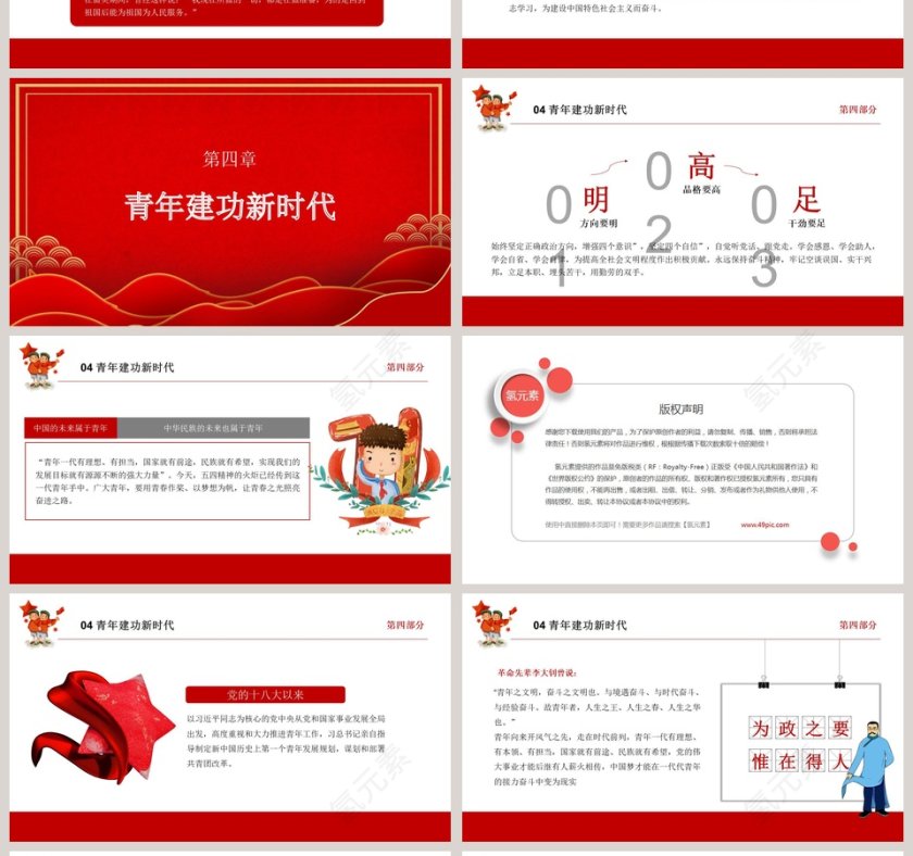 深入学习贯彻新时代新使命共青团课PPT模板第4张