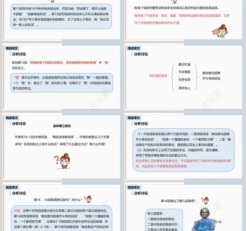 部编版八年级语文上册回忆我的母亲PPT课件第3张