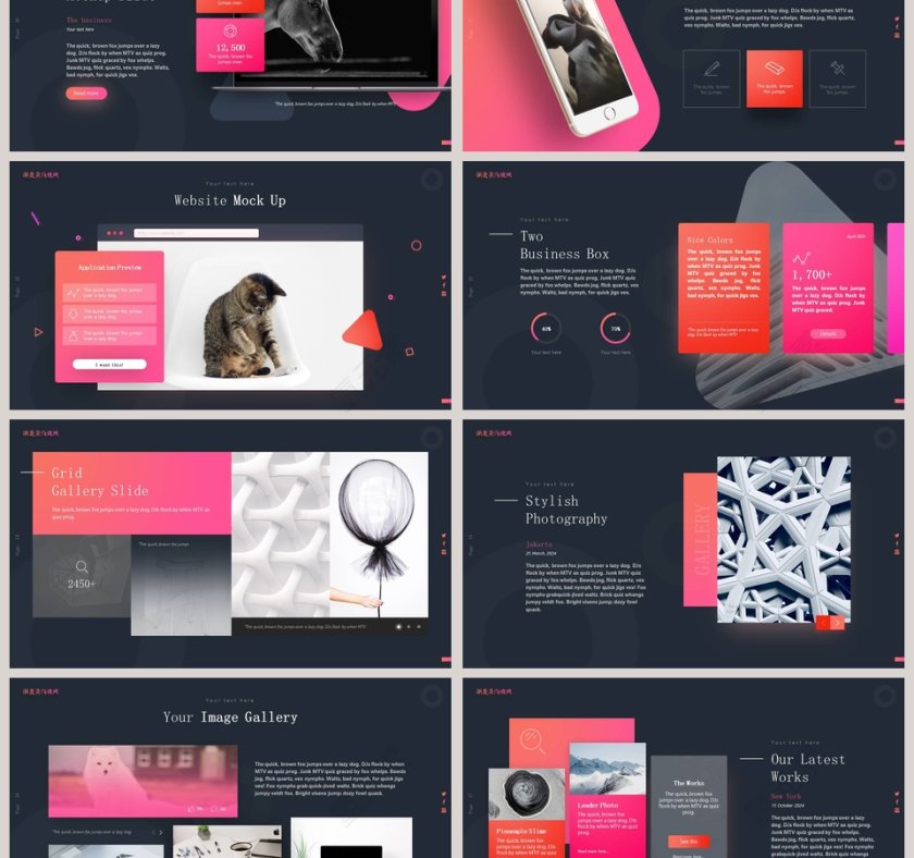 蒸汽波风格ppt模板第3张