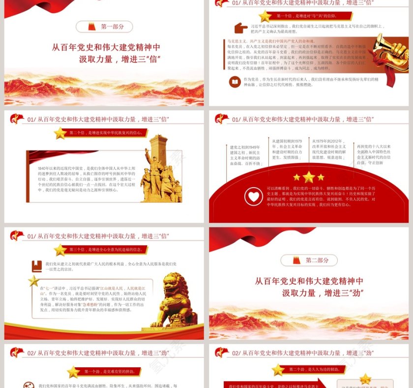 学习“七一”讲话精神增强“信、劲、力”专题党课PPT第2张