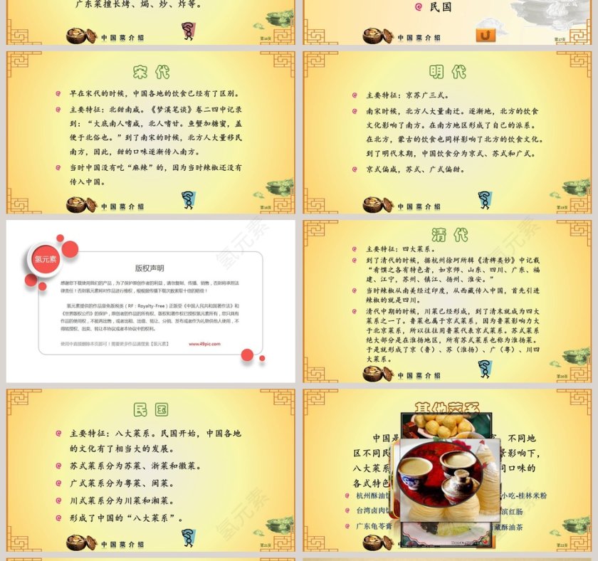 中国菜系美食PPT模板第4张