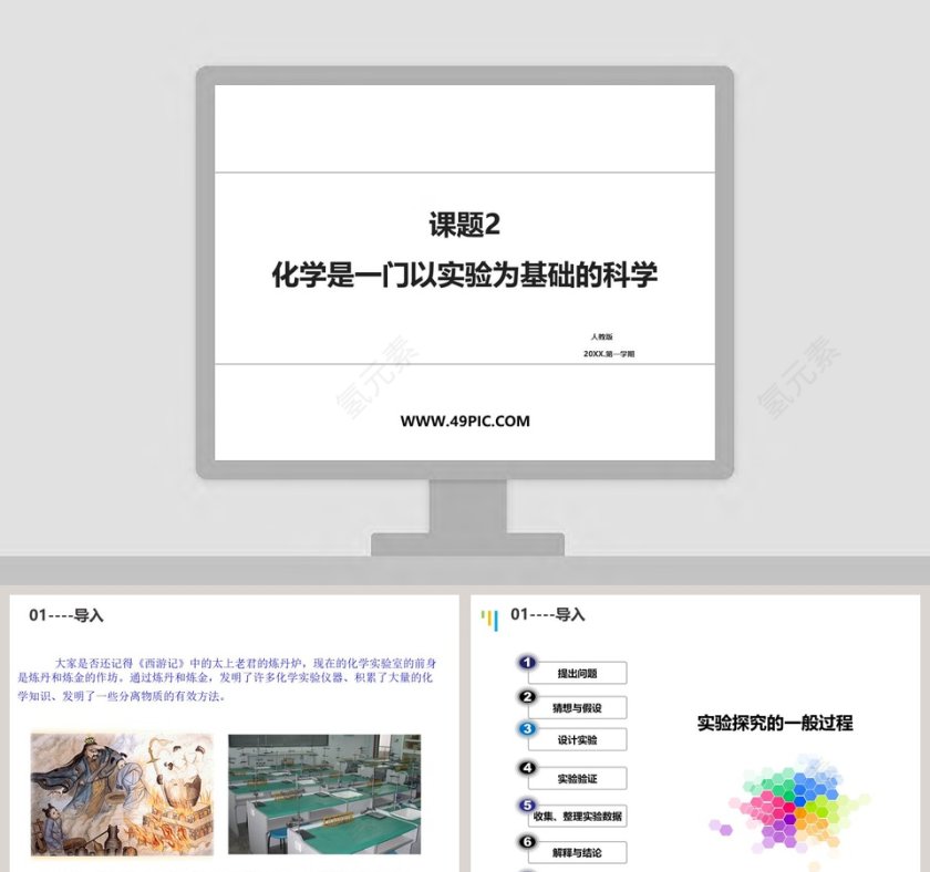 课题2 化学是一门以实验为基础的科学 - 教育培训PPT模板第1张