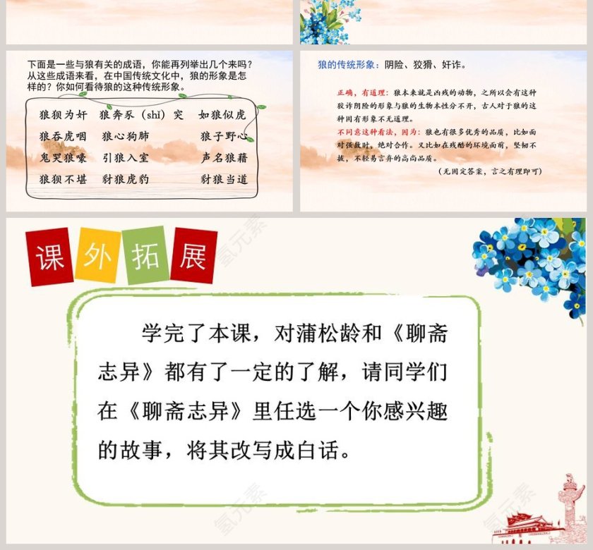 教学课件蒲松龄聊斋志异狼语文课件PPT第4张