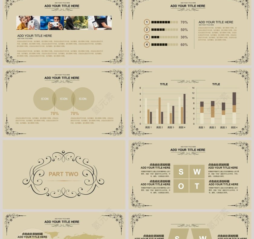 欧美复古主题PPT模板第2张