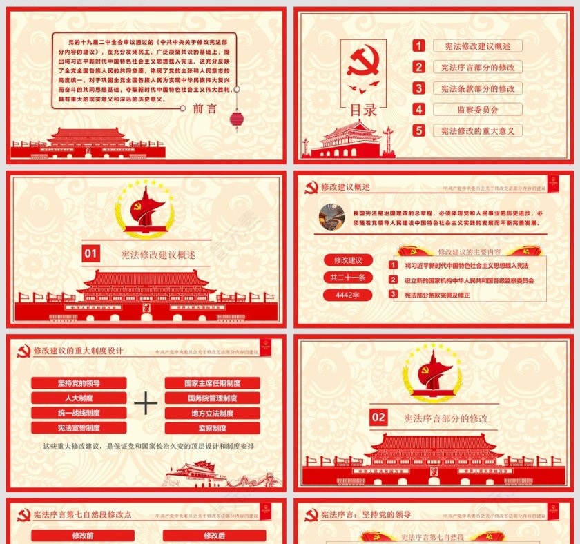 新宪法中共中央宪法修改建议党课学习PPT模板第2张