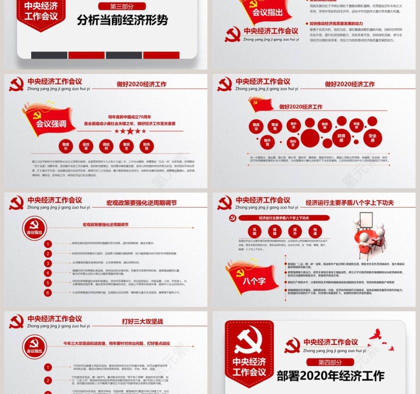 逐条学习解读2020中央经济工作会议PPT模板第3张