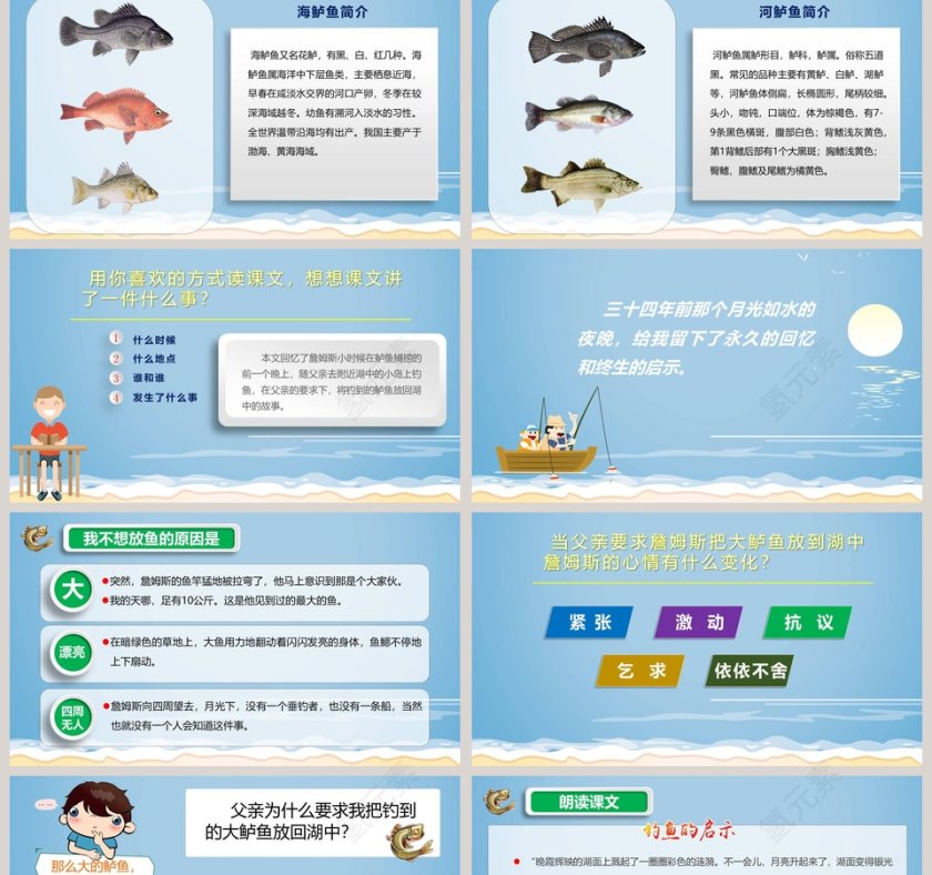 五年级语文课件PPT钓鱼的启示第2张