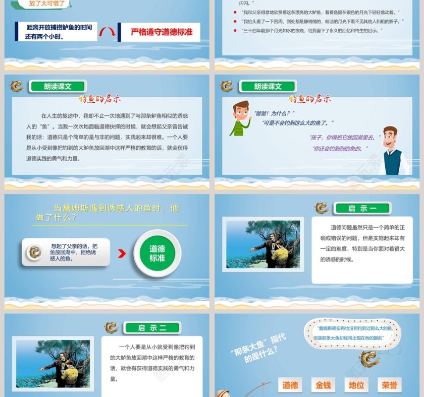 五年级语文课件PPT钓鱼的启示第3张