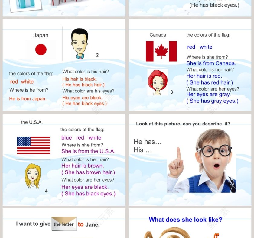 Unit 2 Topic 2-What color is his hair教学ppt课件第2张