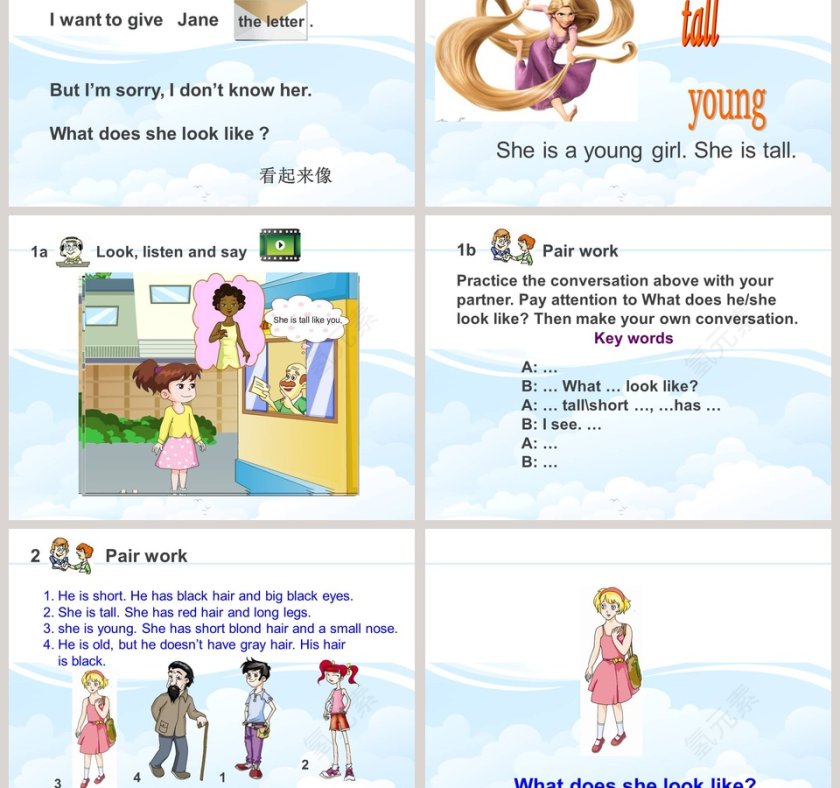 Unit 2 Topic 2-What color is his hair教学ppt课件第3张