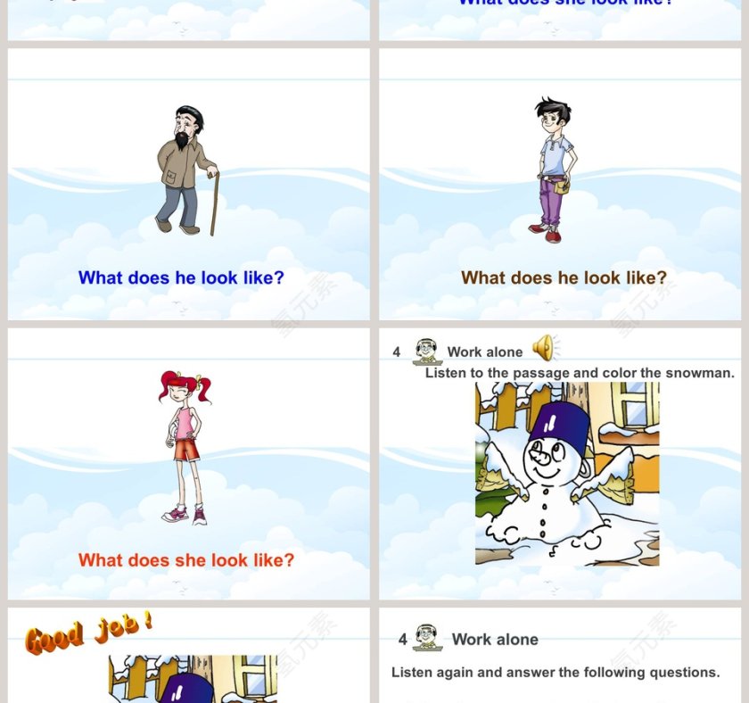 Unit 2 Topic 2-What color is his hair教学ppt课件第4张